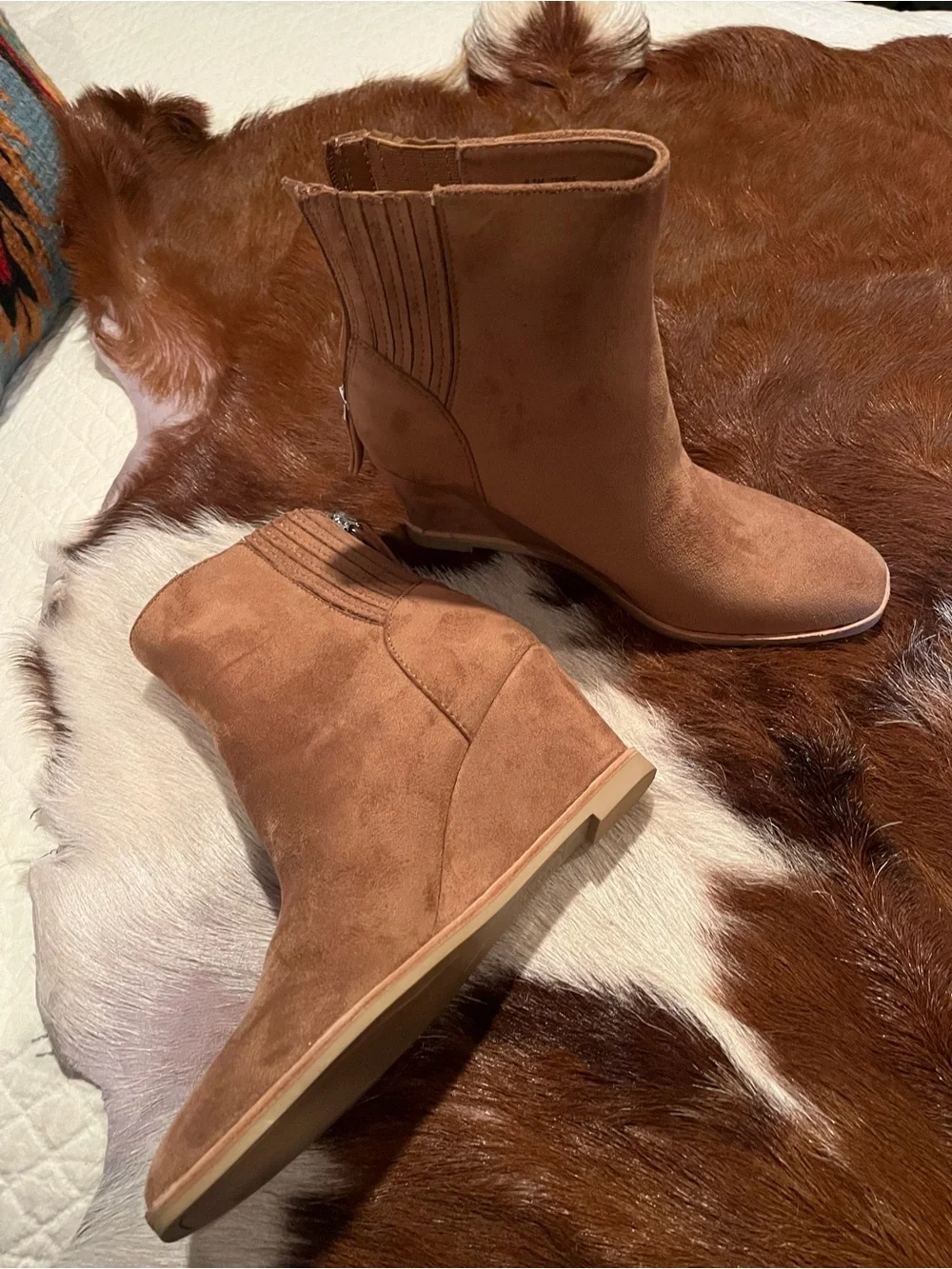 Dolce Vita Cognac Suede Ankle Booties